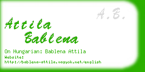attila bablena business card